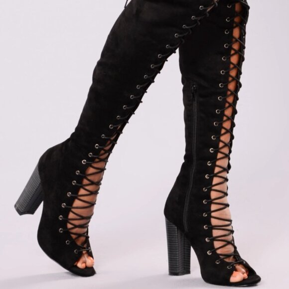 Liliana Lace Up Heel Boot - Picture 2 of 11